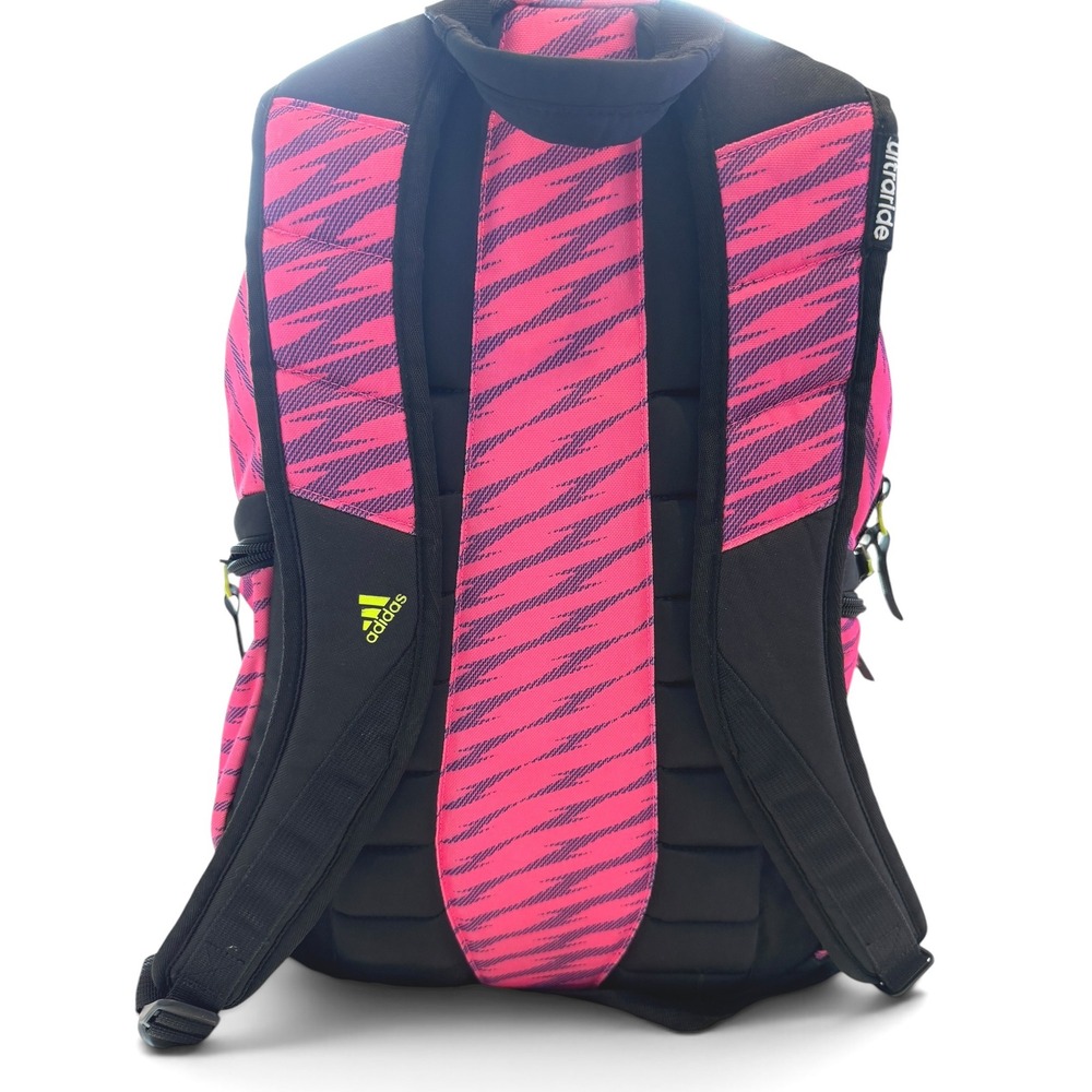 Adidas Ultraride Backpack Pink Black Zebra Laptop Bag Athletic School Travel - Picture 4 of 12
